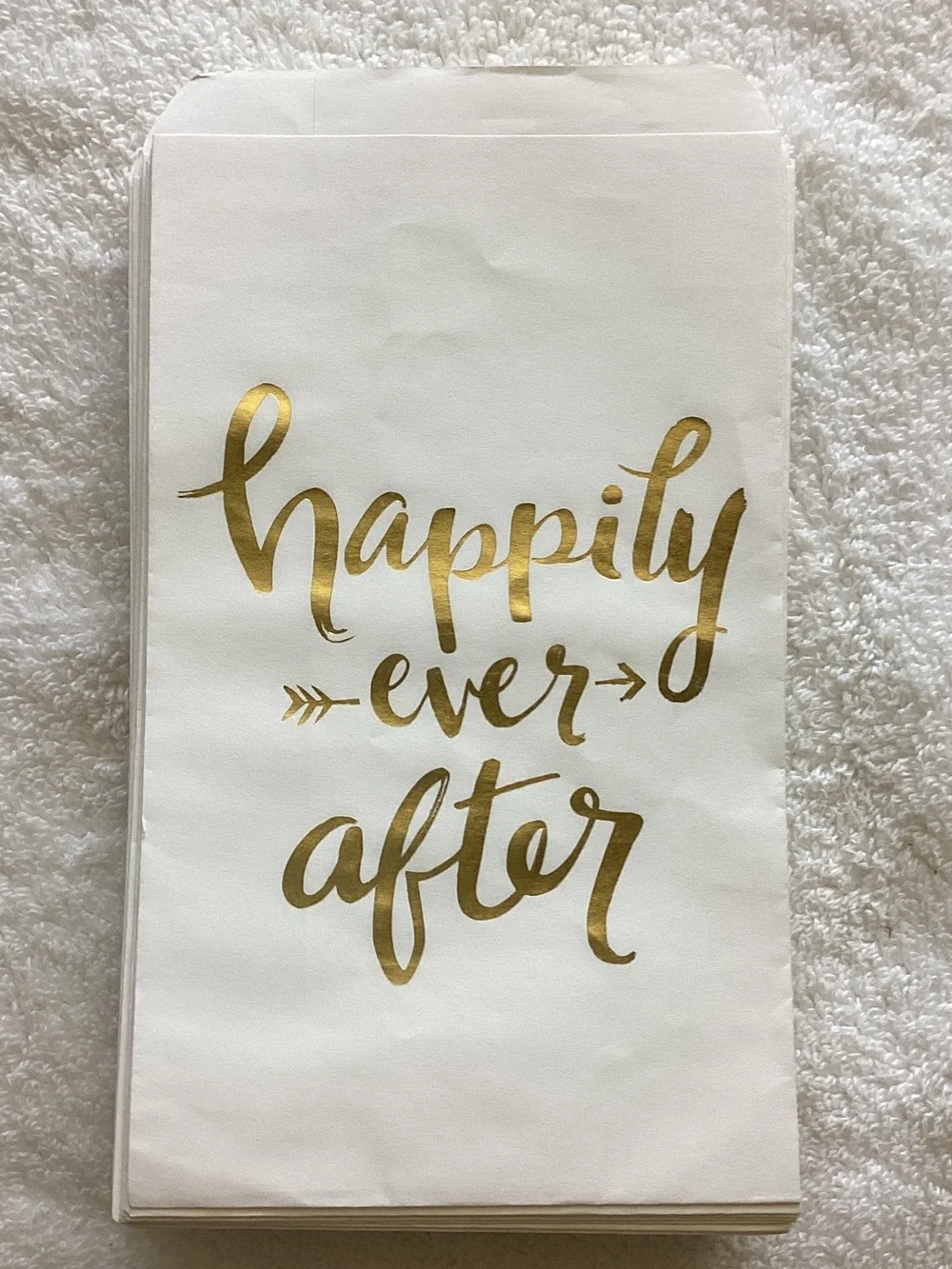 Happily Ever After Gold Foil Favor Bags - Party Supplies - 100 count.